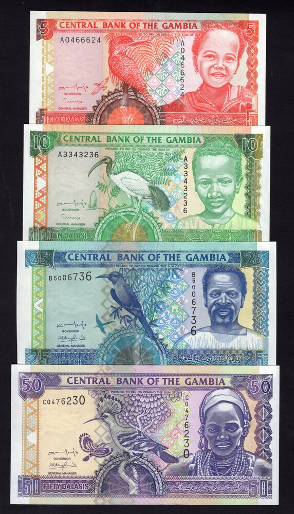 Gambia - Group of 4 notes - AU/UNC