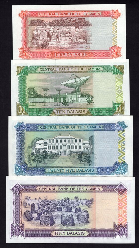 Gambia - Group of 4 notes - AU/UNC