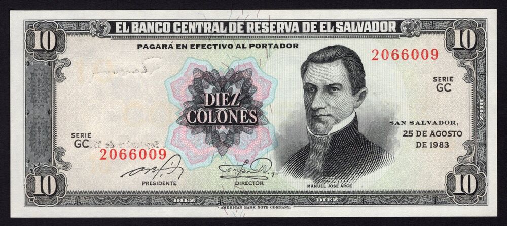 El Salvador - 10 Colones 1983 - Pick # 135a - UNC