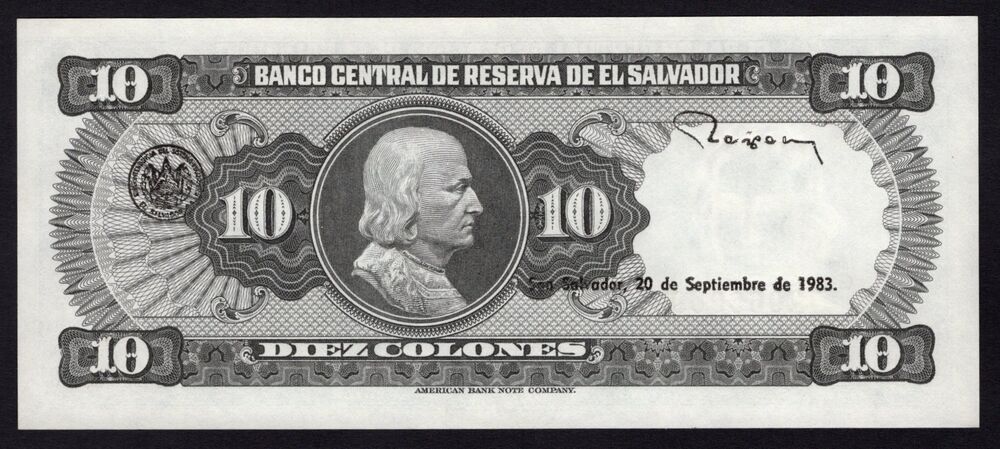 El Salvador - 10 Colones 1983 - Pick # 135a - UNC