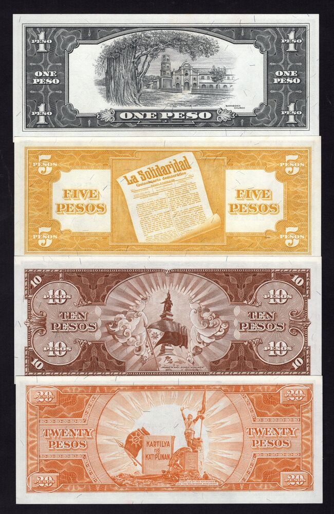 Philippines - Group of 4 notes 1949 - UNC