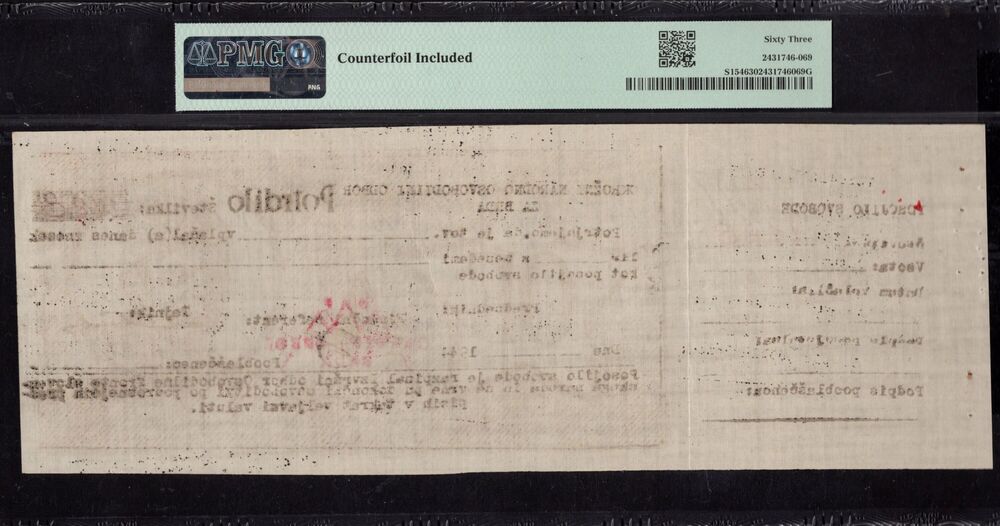 Yugoslavia - 300 Lir 1944 - Pick # S154 - PMG 63