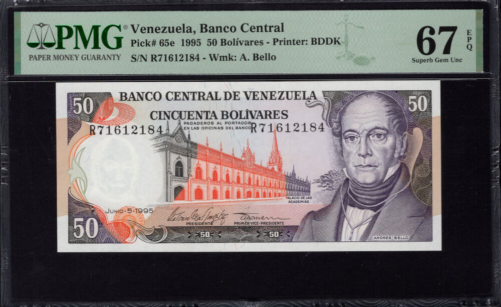 Venezuela - 50 Bolívares 1995 - Pick # 65e - PMG 67 EPQ