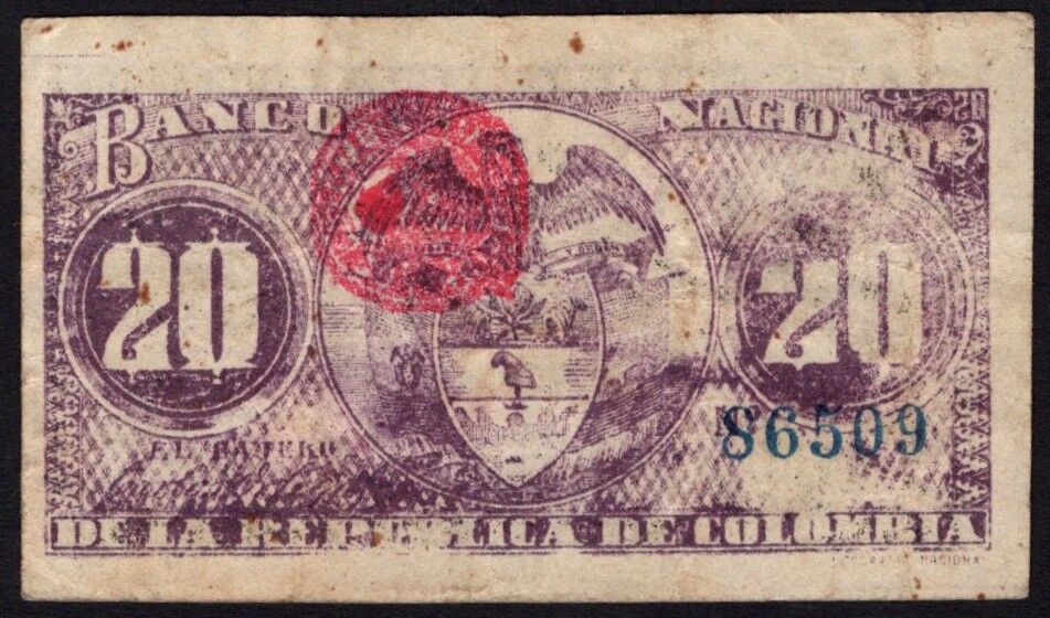 Colombia - 20 Centavos 1900 - Pick # 265 - VF