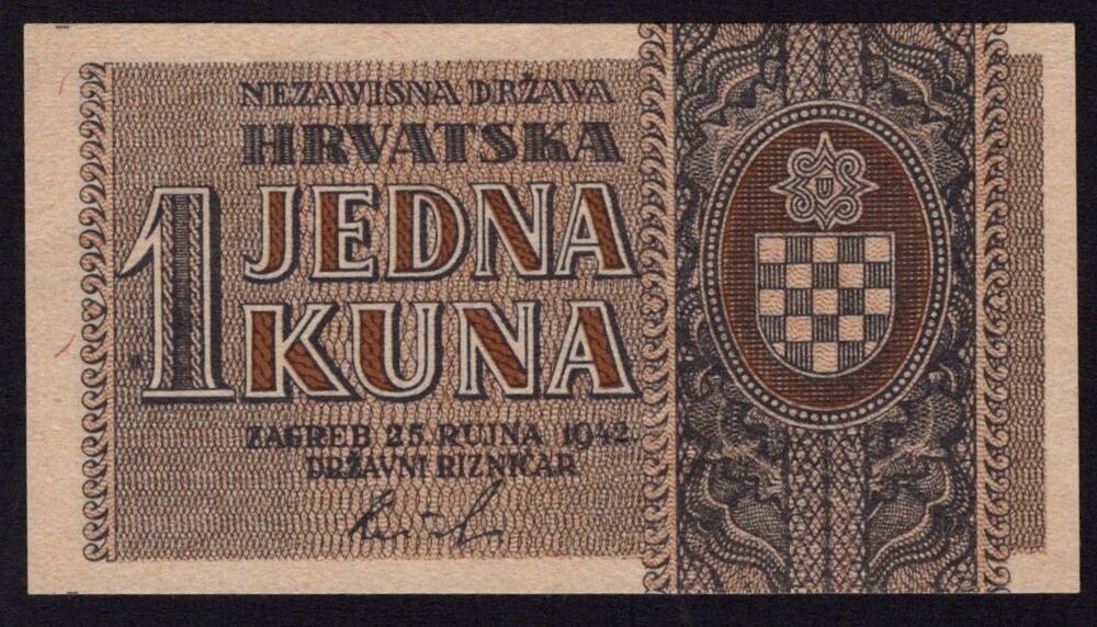 Croatia - 1 Kuna 1942 - Pick # 7b - AU
