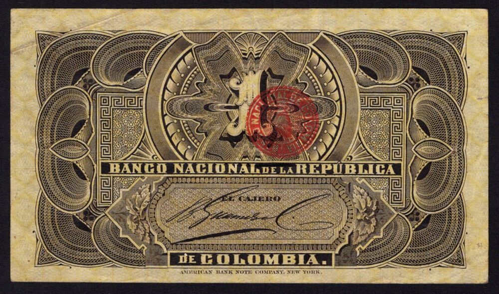 Colombia - 1 Peso 1895 - Pick # 234 - VF