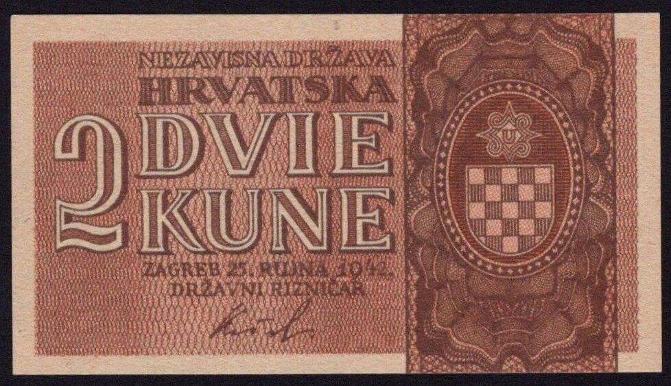 Croatia - 2 Kune 1942 - Pick # 8a - UNC