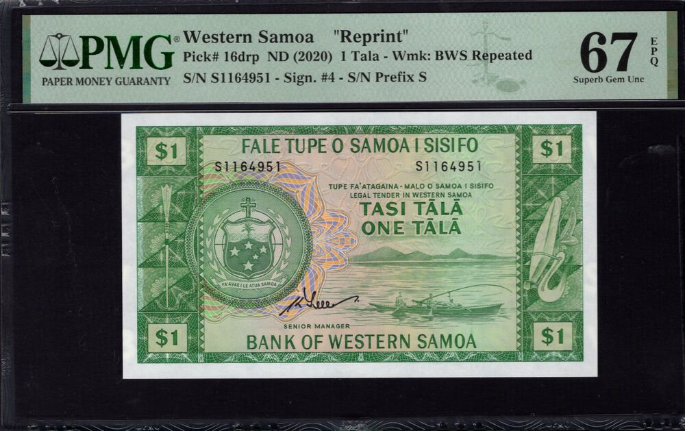 Western Samoa - 1 Tala 2020 - Pick # 16drp - PMG 67 EPQ