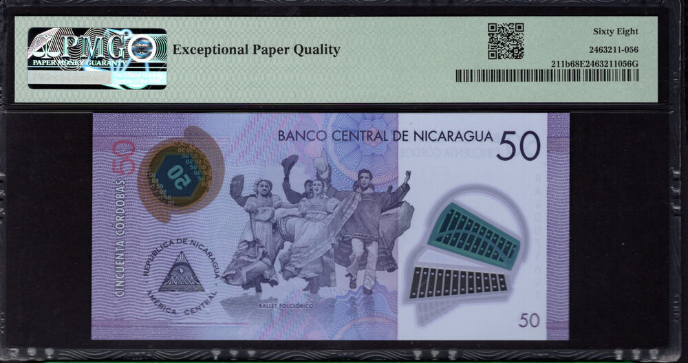 Nicaragua - 50 Córdobas 2021 - Pick # 211b - PMG 68 EPQ