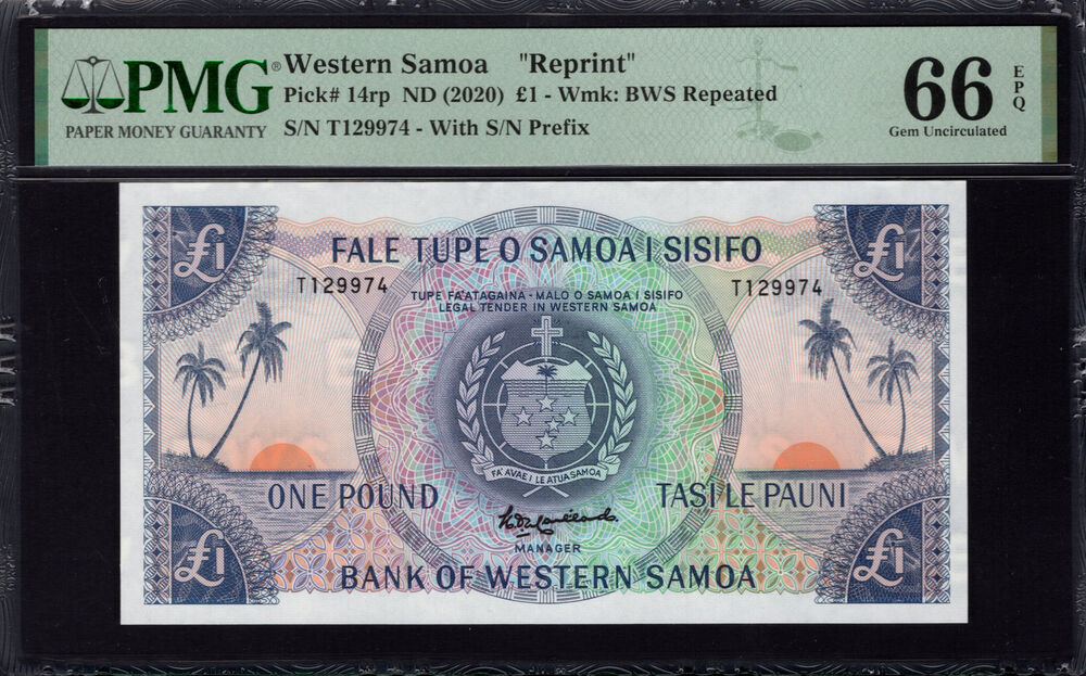 Western Samoa - 1 Pound 2020 - Pick # 14rp - PMG 66 EPQ