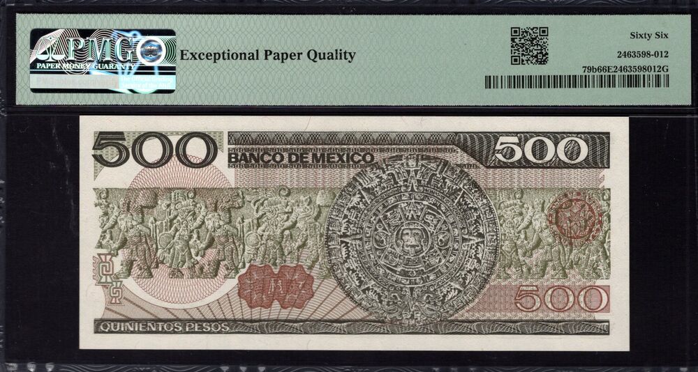 Mexico - 500 Pesos 1984 - Pick # 79b - PMG 66 EPQ