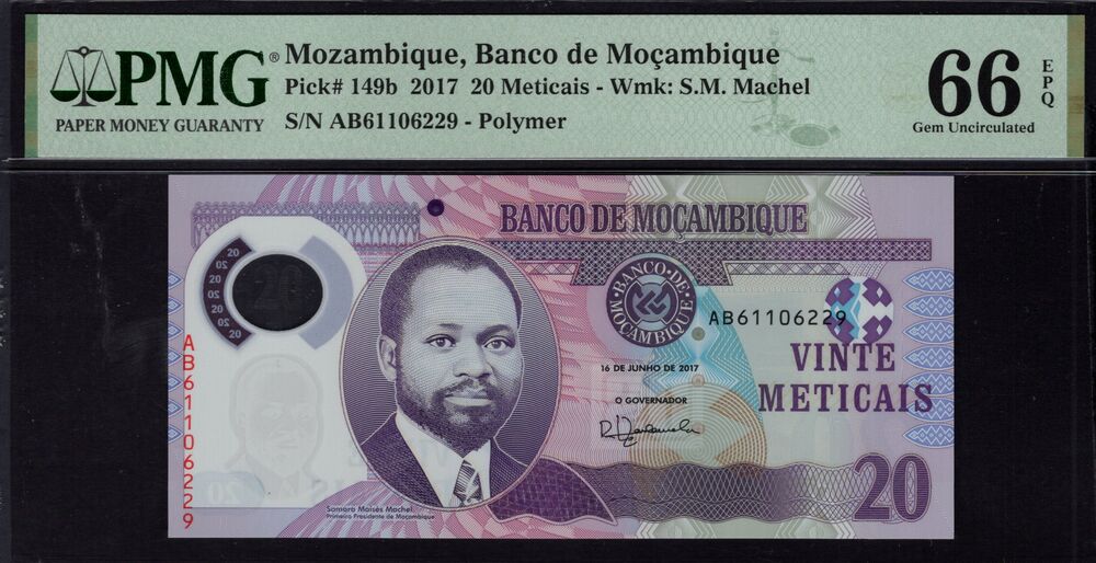 Mozambique - 20 Meticais 2017 - Pick # 149b - PMG 66 EPQ