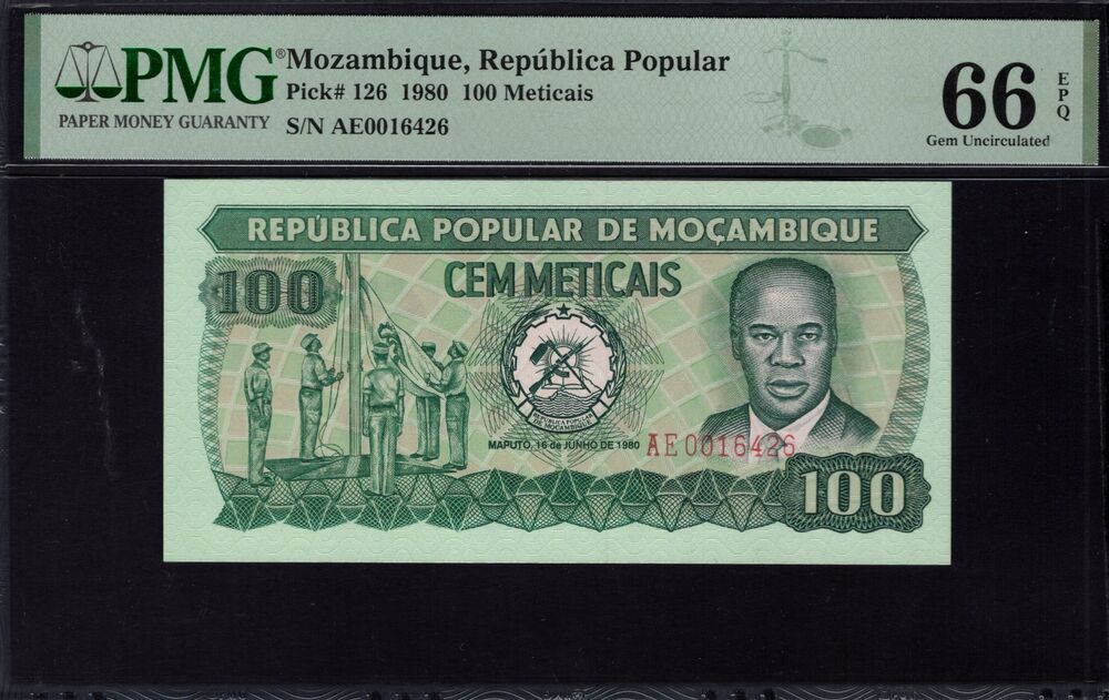 Mozambique - 100 Meticais 1980 - Pick # 126 - PMG 66 EPQ
