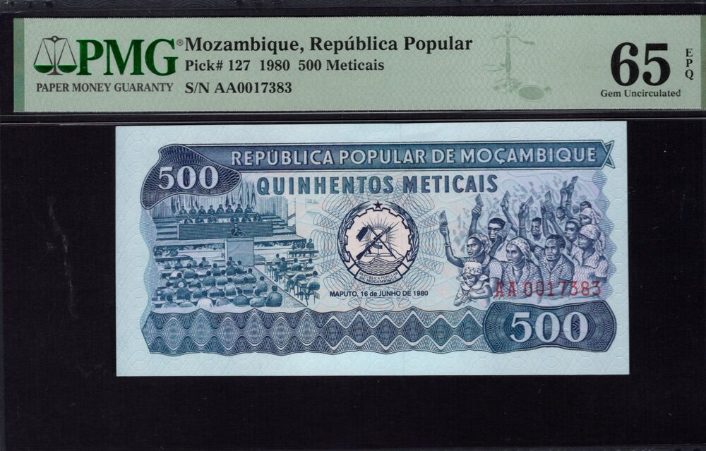Mozambique - 500 Meticais 1980 - Pick # 127 - PMG 65 EPQ