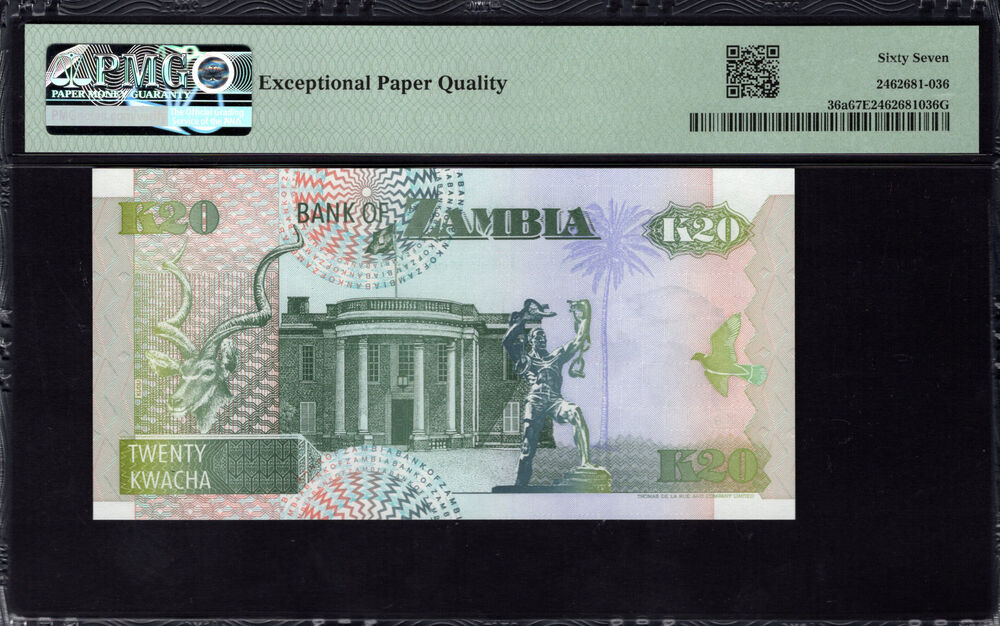 Zambia - 20 Kwacha 1992 - Pick # 36a - PMG 67 EPQ