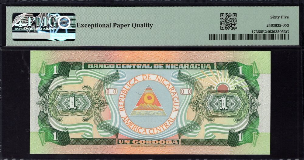 Nicaragua - 1 Córdoba 1990 - Pick # 173 - PMG 65 EPQ
