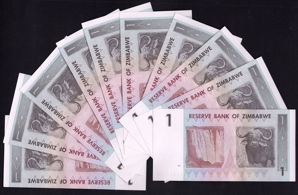 Zimbabwe - 10 x 1 Dollar 2007 - Pick # 65* - Consecutive Replacements - UNC