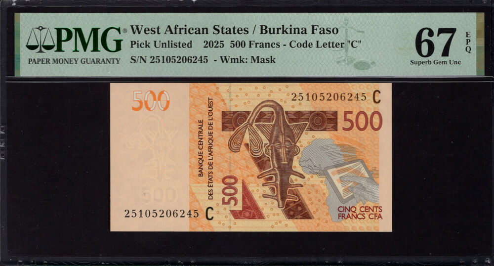 Burkina Faso - 500 Francs 2012 - PMG 67 EPQ