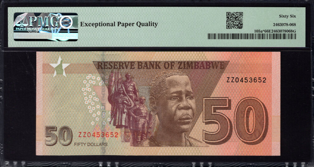 Zimbabwe - 50 Dollars 2020 - Pick # 105a* - PMG 66 EPQ