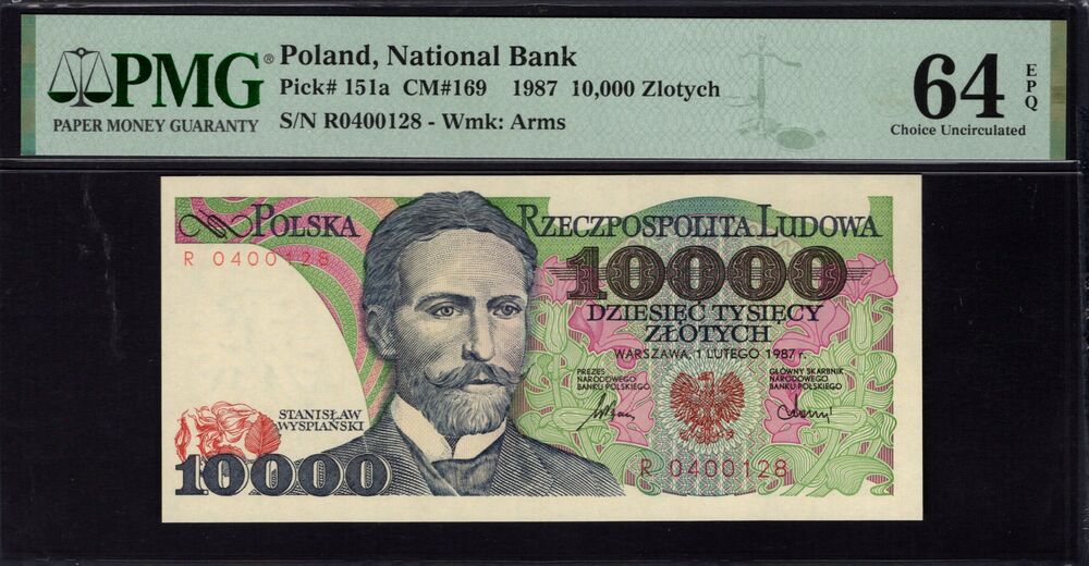 Poland - 10.000 Zlotych 1987 - Pick # 151a - PMG 64 EPQ