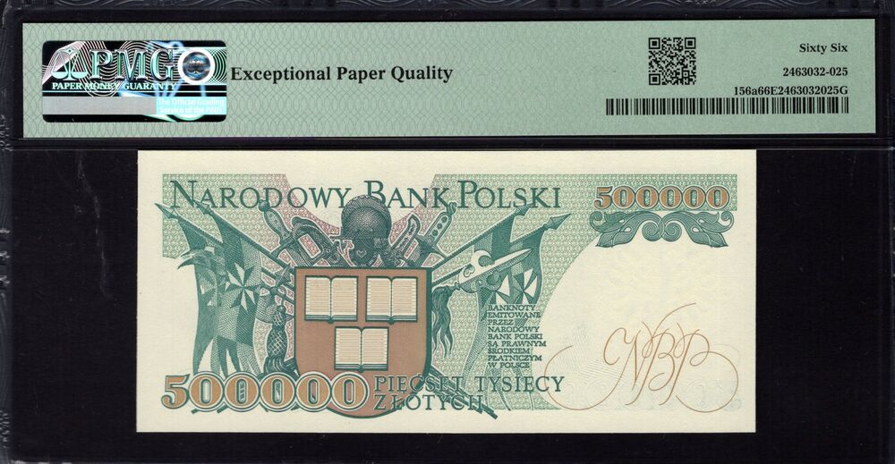 Poland - 500.000 Zlotych 1990 - Pick # 156a - PMG 66 EPQ