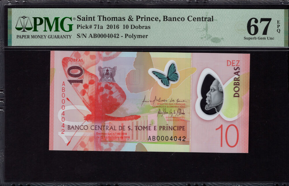 Sao Tome and Principe - 10 Dobras 2016 - Pick # 71a - PMG 67 EPQ