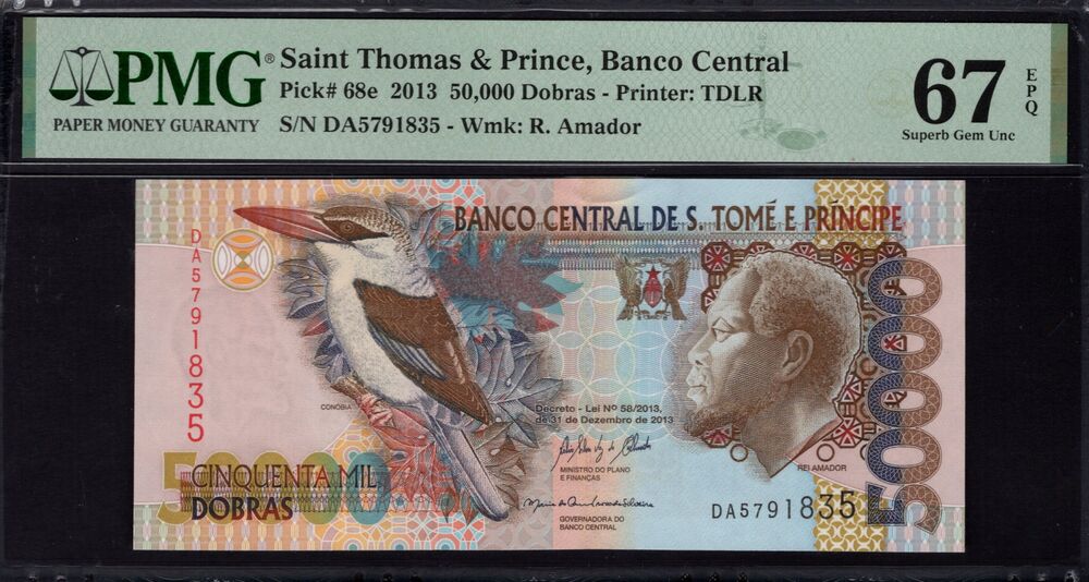 Sao Tome and Principe - 50.000 Dobras 2013 - Pick # 68e - PMG 67 EPQ