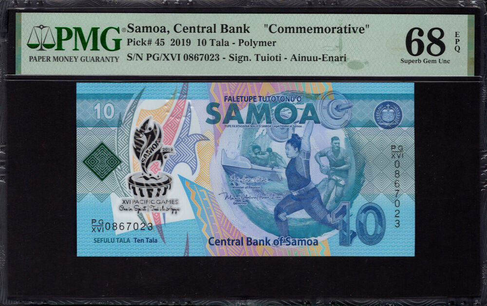 Samoa - 10 Tala 2019 - Pick # 45 - PMG 68 EPQ