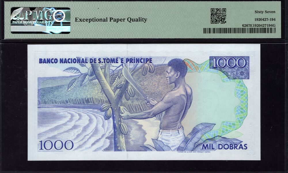 Sao Tome and Principe - 1000 Dobras 1989 - Pick # 62 - PMG 67 EPQ