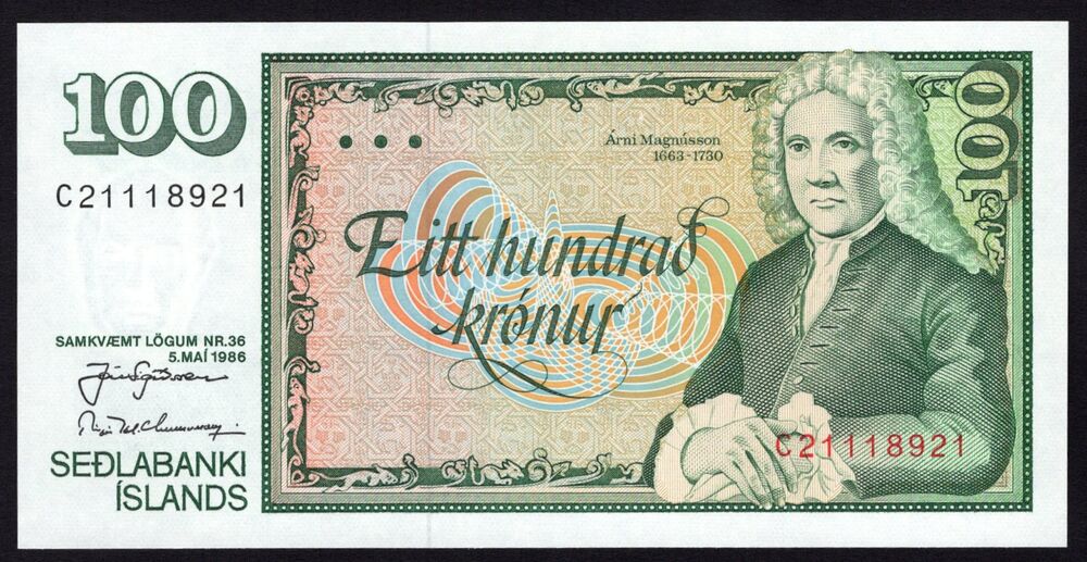 Iceland - 100 Kronur 1986 - Pick # 54 - UNC
