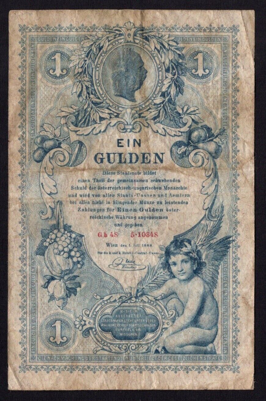 Austria - 1 Gulden 1888 - Pick # A156 - VG/Fine