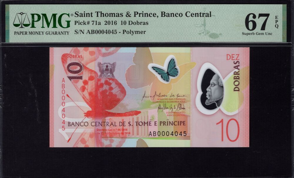 Sao Tome and Principe - 10 Dobras 2016 - Pick # 71a - PMG 67 EPQ