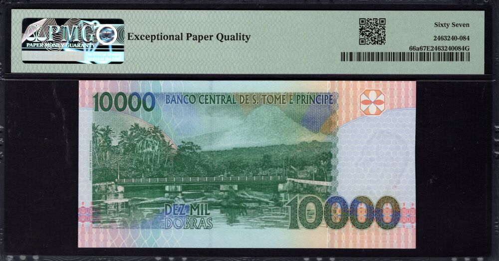 Sao Tome and Principe - 10.000 Dobras 1996 - Pick # 66a - PMG 67 EPQ