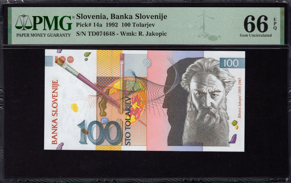 Slovenia - 100 Tolarjev 1992 - Pick # 14a - PMG 66 EPQ