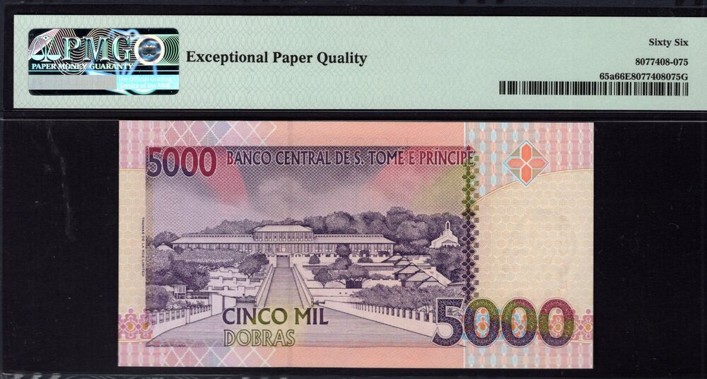 Sao Tome and Principe - 5000 Dobras 1996 - Pick # 65a - PMG 66 EPQ