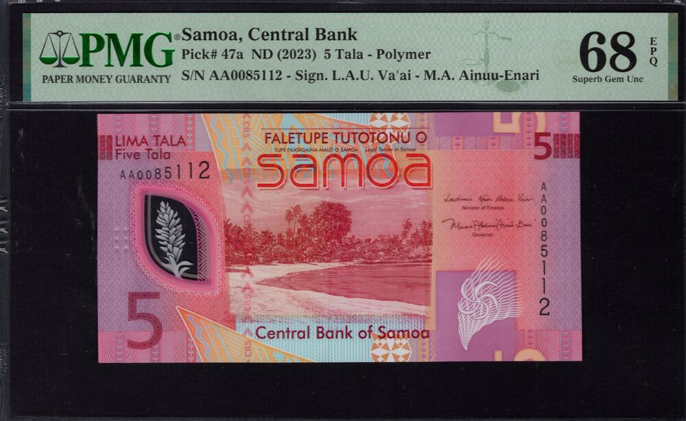 Samoa - 5 Tala 2023 - Pick # 47a - PMG 68 EPQ