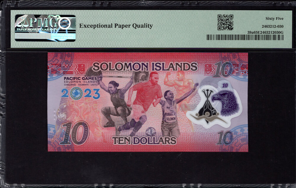 Solomon Islands - 10 Dollars 2023 - Pick # 39a - PMG 65 EPQ
