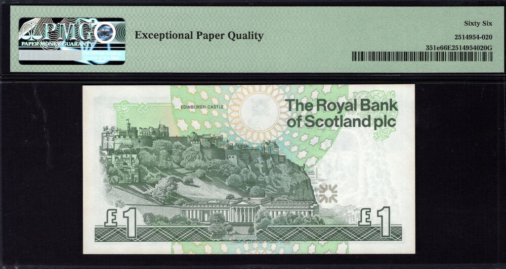 Scotland - 1 Pound 2000 - Pick # 351e - PMG 66 EPQ