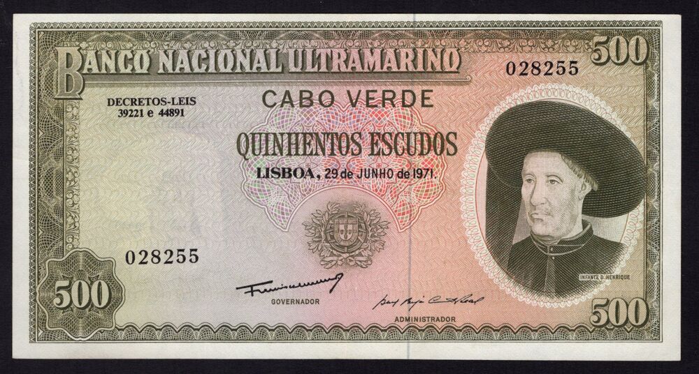 Cape Verde - 500 Escudos 1971 - Pick # 53A - VF
