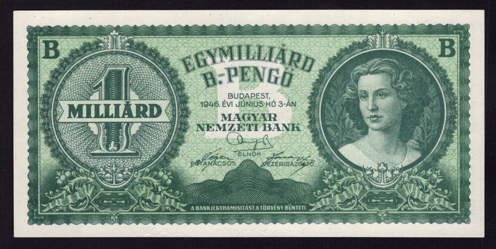 Hungary - 1 Milliard B-Pengö 1946 - Pick # 137 - UNC