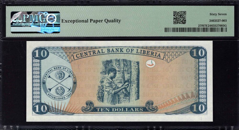 Liberia - 10 Dollars 2011 - Pick # 27f - PMG 67 EPQ