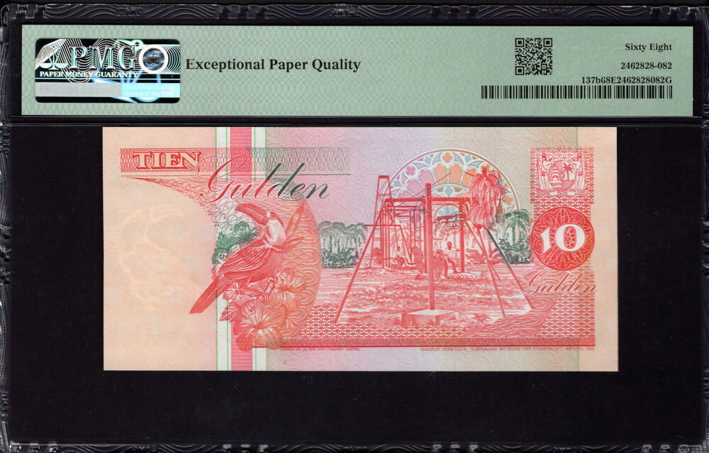 Suriname - 10 Gulden 1995 - Pick # 137b - PMG 68 EPQ