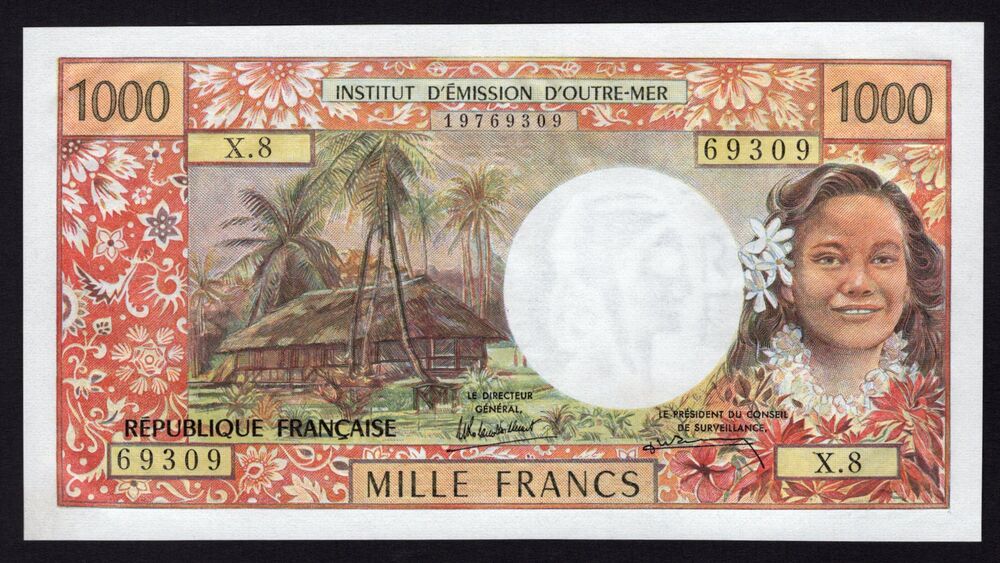 Tahiti - 1000 Francs 1971/85 - Pick # 27d - UNC-