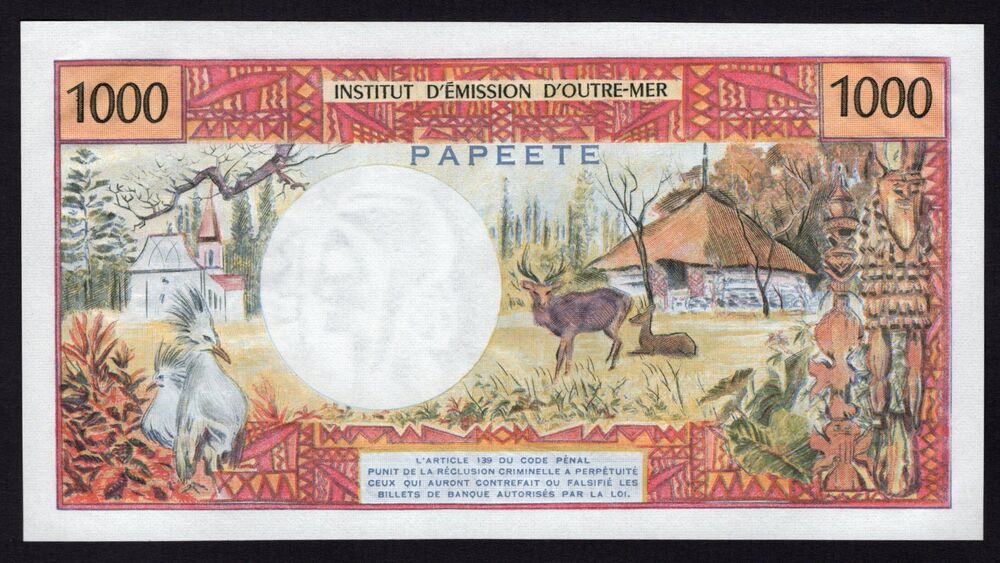 Tahiti - 1000 Francs 1971/85 - Pick # 27d - UNC-