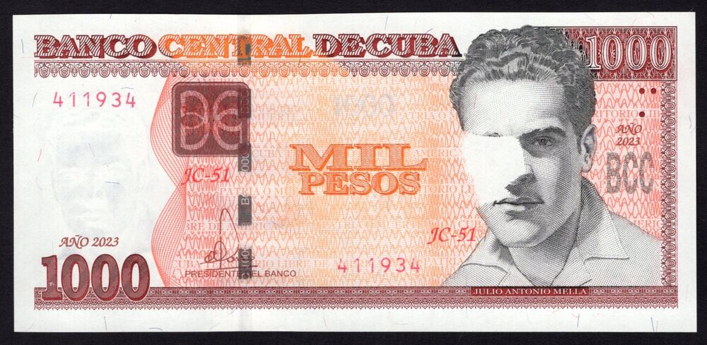 Cuba - 1000 Pesos 2023 - Pick # 132c - Error Note - UNC