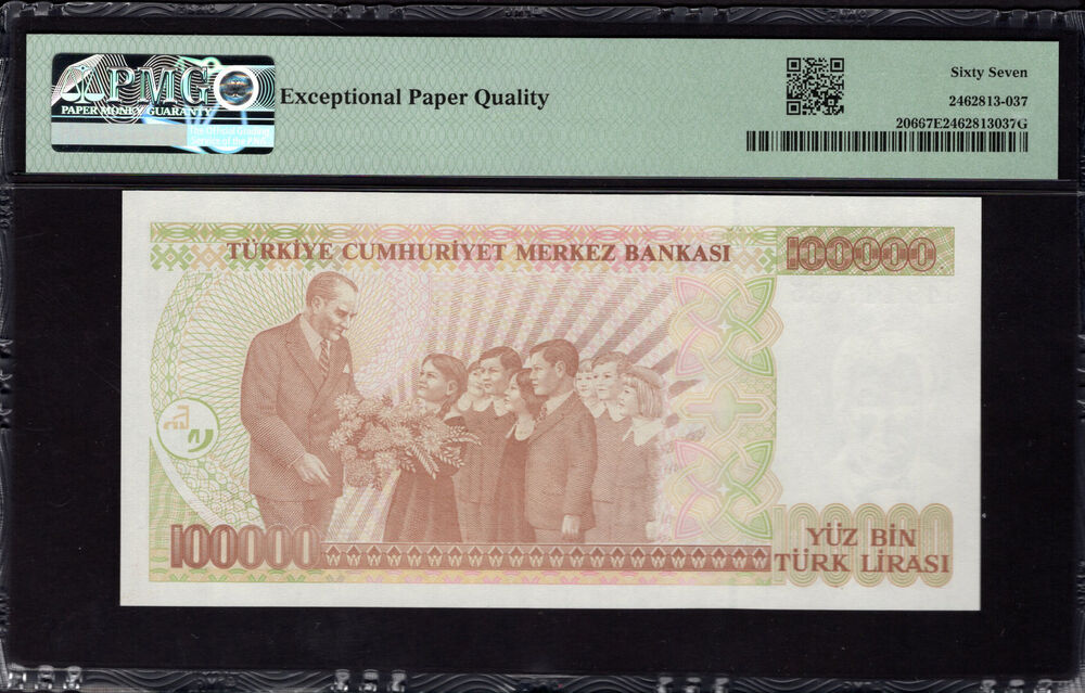 Turkey - 100.000 Lirasi 1970 - Pick # 206 - PMG 67 EPQ