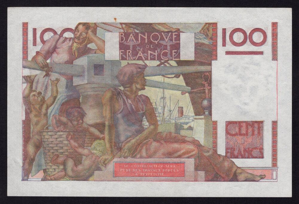 France - 100 Francs 1953 - Pick # 128d - XF/AU