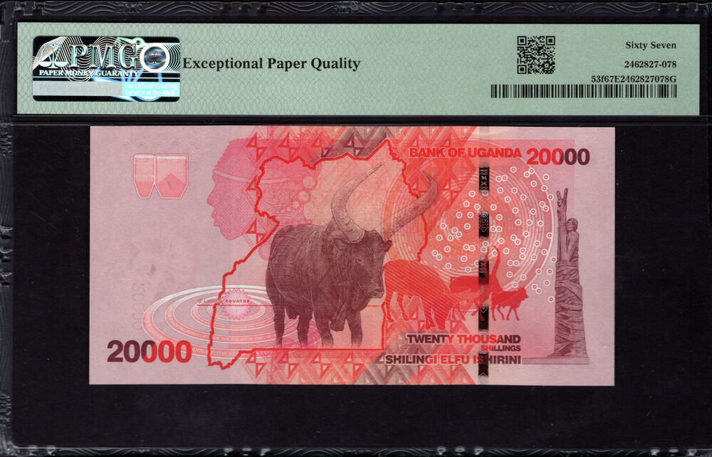 Uganda - 20.000 Shillings 2021 - Pick # 53f - PMG 67 EPQ