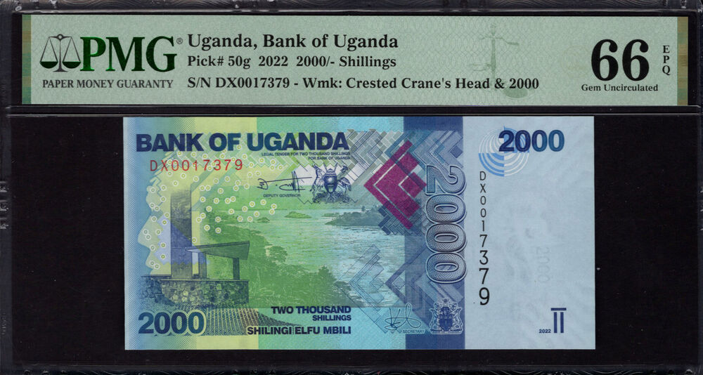 Uganda - 2000 Shillings 2022 - Pick # 50g - PMG 66 EPQ