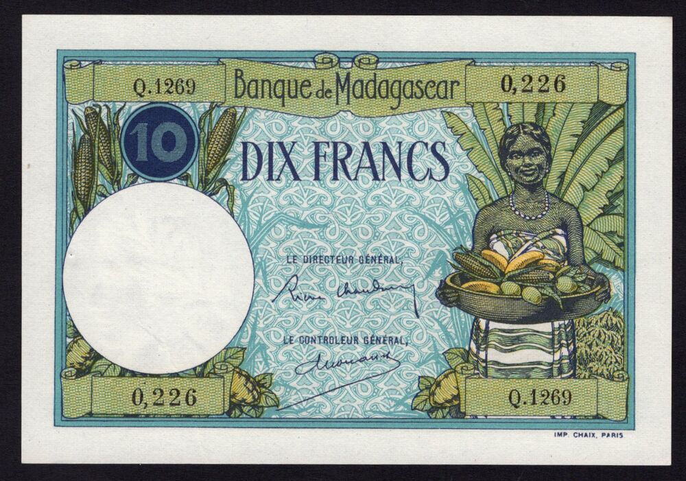 Madagascar - 10 Francs 1937/47 - Pick # 36 - AU (ph)